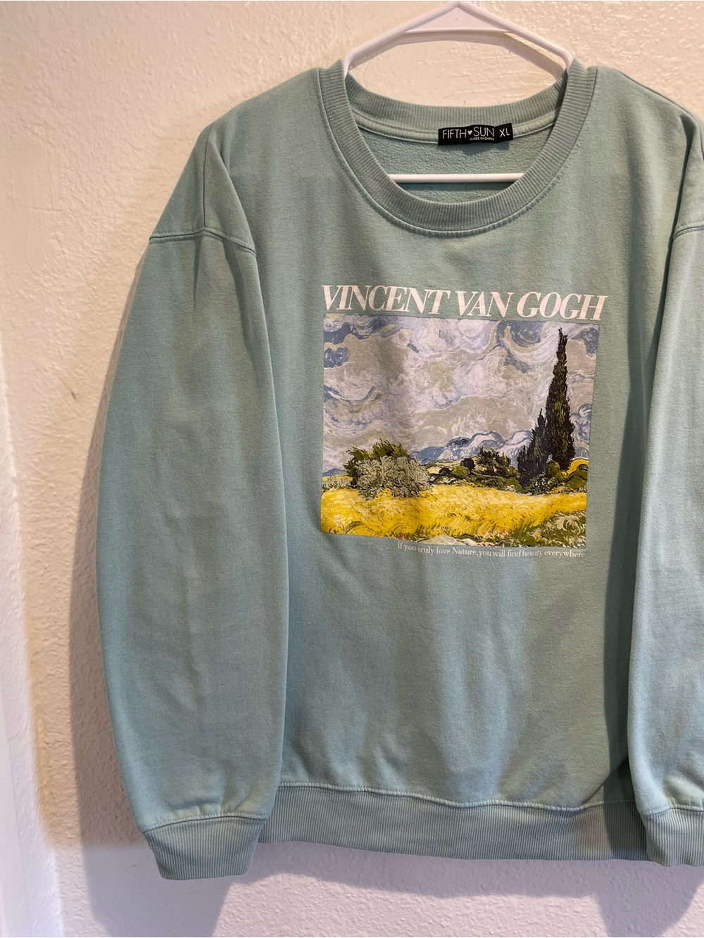 Van Gogh Sage Green Aesthetic Graphic Sweatshirt XL ✨ - Picture 2 of 7